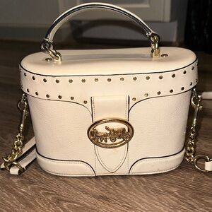 Coach Cream Mini Bag with Gold Details